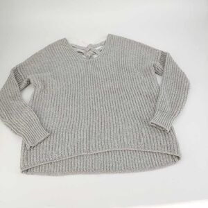 Mossimo Supply Co.Women's V- Neck Criss-Cross Back Pullover Sweater Gray Sz M